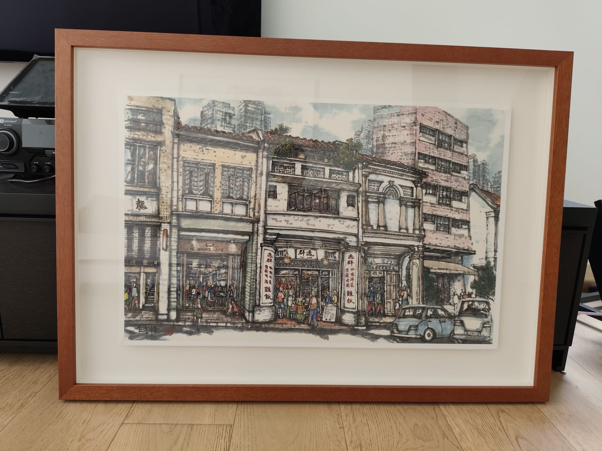 25 Purvis Street — Yet Con Hainanese Chicken Rice shophouses, painted by Wong Yee Heng
